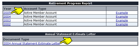 Retirement Progress Report Links